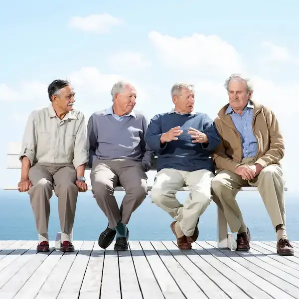 Vier Senioren im Ruhestand
